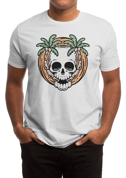 Skull Summer Vibes Beyaz Spor Tişört
