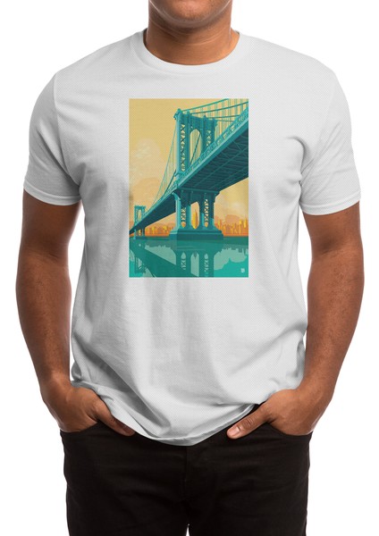 Manhattan Bridge New York City Beyaz Spor Tişört