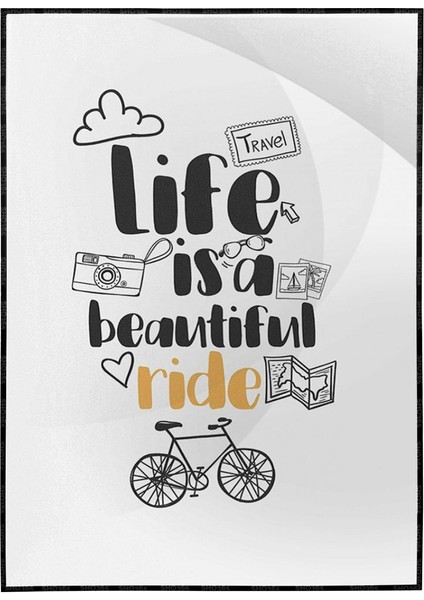 Hayat Güzel Bir Yolculuktur Motivasyon Yazısı Kaligrafi Poster P-004611