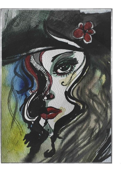 Güzel Kadın Yağlı Boya Görünümlü Illüstrasyon Poster P-004597