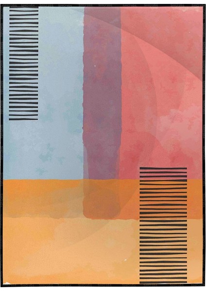 Fırça Darbeleri ve Şekiller Pastel Renkler Modern Poster P-004431