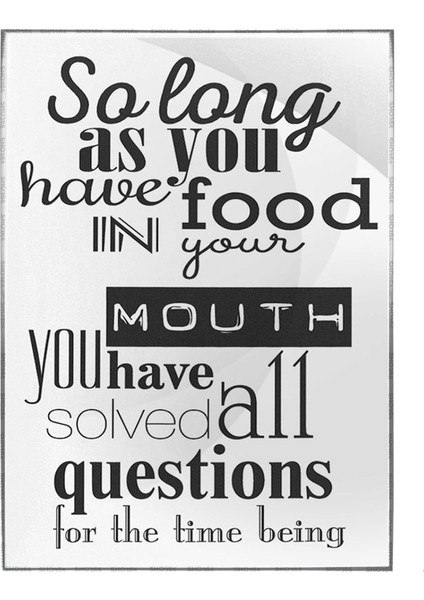 Yemek Konulu Ingilizce Yazı Kafe Restoran Mutfak Dekoratif Poster P-004539