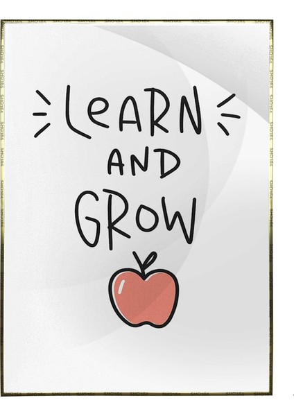 Learn And Grow Ingilizce Yazı Çocuk Eğitim Temalı Poster P-000501
