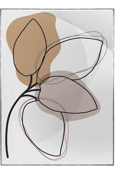 Yapraklar ve Şekiller Karışık Renkler Modern Poster P-000970