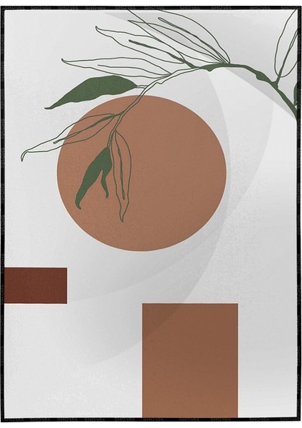 Bitki Yapraklar ve Şekiller Modern Poster P-000771
