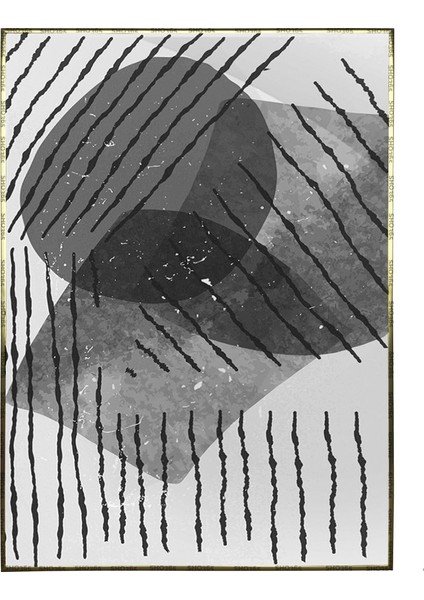 Şekiller ve Çizgiler Siyah Gri Renkler Modern Poster P-003421