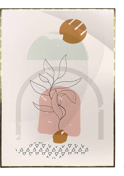 Doğa Bitki ve Şekiller Pastel Renkler Modern Poster P-004250