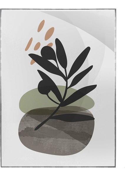 Yapraklar ve Şekiller Karışık Renkler Modern Poster P-001029