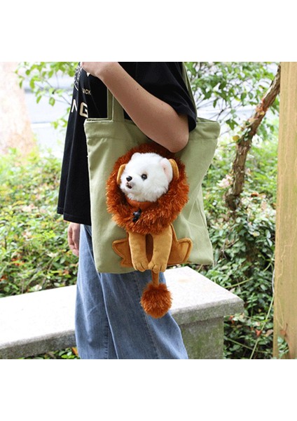 Aslan Şeklinde Kanvas Outdoor Pet Omuz Çantası - Yeşil (Yurt Dışından) fiyatları