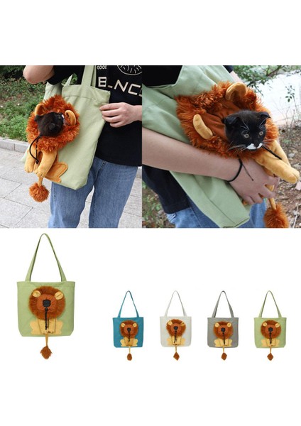 Aslan Şeklinde Kanvas Outdoor Pet Omuz Çantası - Yeşil (Yurt Dışından) fırsatları