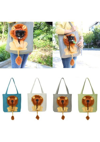 Aslan Şeklinde Kanvas Outdoor Pet Omuz Çantası - Mavi (Yurt Dışından) fiyatları