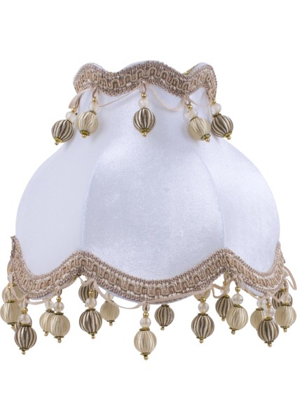 Kadife Kaplı El Yapımı Klasik Model Abajur Vintage