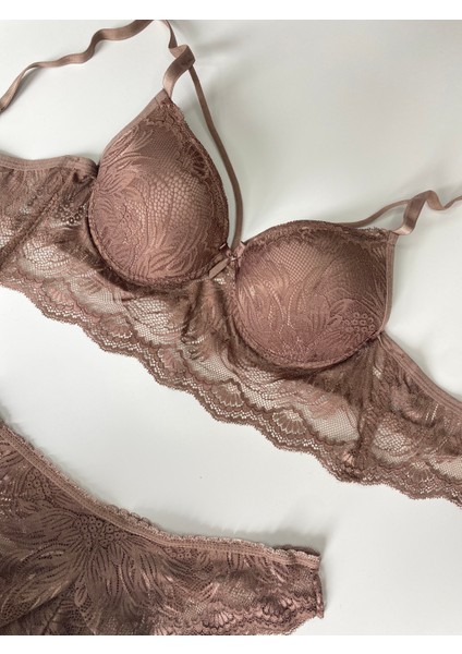 Kadın Tek Ipli Destekli Dantel Detaylı Sütyen Külot Bralet Set Iç Çamaşır Takımı modelleri