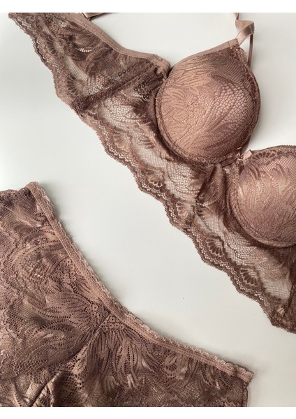 Kadın Tek Ipli Destekli Dantel Detaylı Sütyen Külot Bralet Set Iç Çamaşır Takımı fırsatları