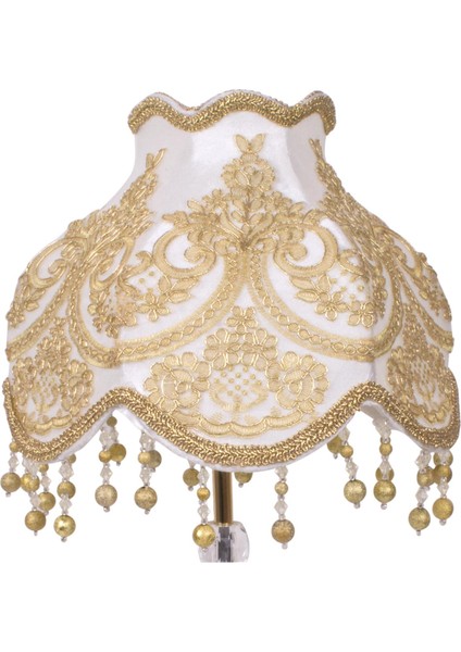 Kadife Kaplı Fransız Güpürlü Gold Abajur fiyatları