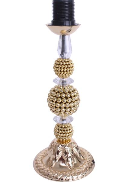 Kadife Kaplı Fransız Güpürlü Gold Abajur modelleri