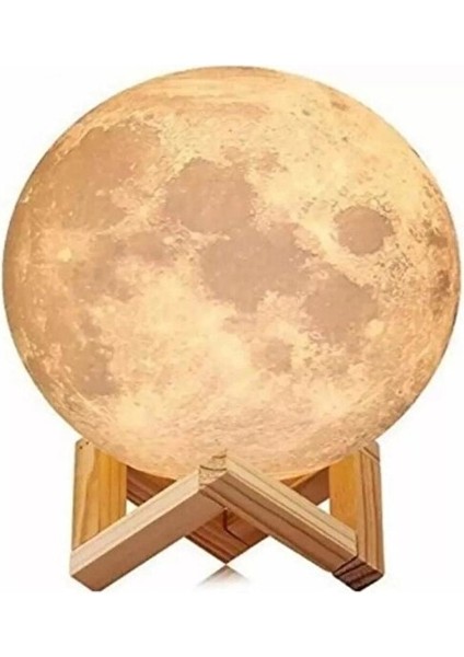 3D Ay Lamba Gece Lambası Moonlıght 12 cm *stand Hediyeli*