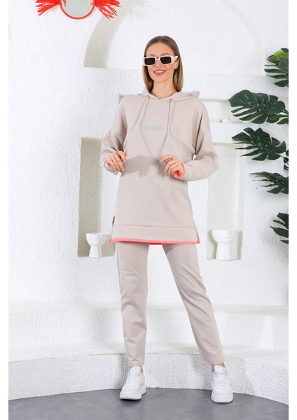 Trend Stil Kadın Eşofman Takımı-Bej modelleri