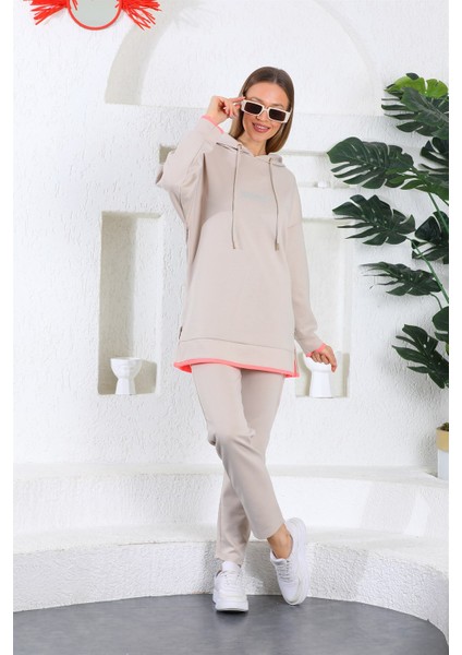 Trend Stil Kadın Eşofman Takımı-Bej indirimleri