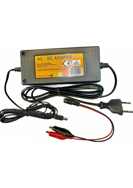 12 Volt Akülü Zirai Ilaç Makinesi Böcek Haşere Kovucu Makina Makinası Pompası Şarj Aleti Adaptörü 12V 3.5 Amper + Timsah Krokodil Maşalı Kablolu