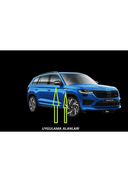 Skoda Vrs Kodiaq Yan Aynalar ve Çamurluk Yanı Damla Desen Bıçak Logo Arma Seti indirimleri