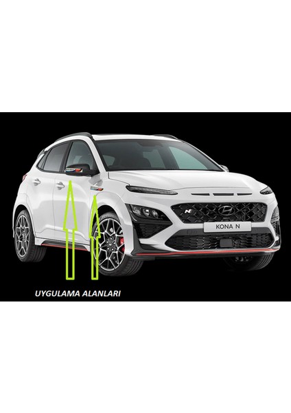 Hyundai N Line Kona Yan Aynalar ve Çamurluk Yanı Damla Desen Bıçak Logo Arma Seti indirimleri