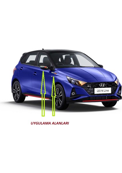 Hyundai N Line I20 Yan Aynalar ve Çamurluk Yanı Damla Desen Bıçak Logo Arma Seti indirimleri