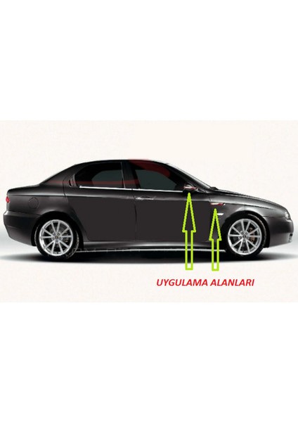 Alfa Romeo 155 156 159 Yan Aynalar ve Çamurluk Yanı Damla Desen Bıçak Logo Arma Seti indirimleri