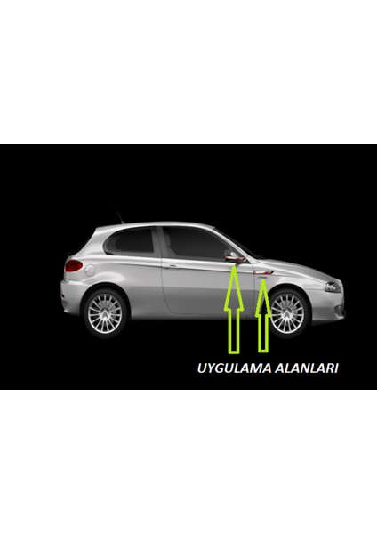 Alfa Romeo 145 146 147 Yan Aynalar ve Çamurluk Yanı Damla Desen Bıçak Logo Arma Seti indirimleri