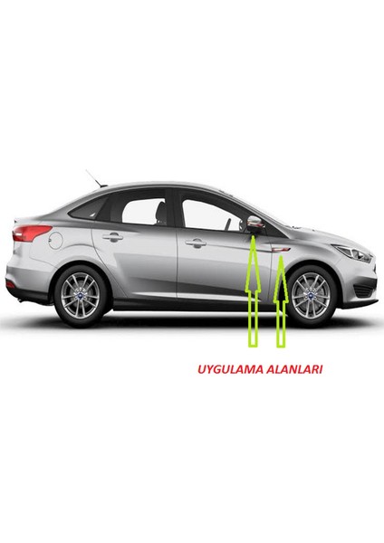 Ford St Focus Yan Aynalar ve Çamurluk Yanı Damla Desen Bıçak Logo Arma Seti indirimleri