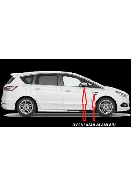 Ford St S Max Fusion Yan Aynalar ve Çamurluk Yanı Damla Desen Bıçak Logo Arma Seti
