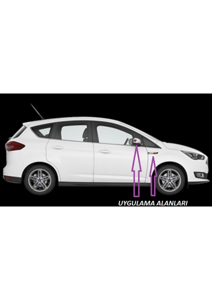 Ford St B Max C Max Yan Aynalar ve Çamurluk Yanı Damla Desen Bıçak Logo Arma Seti