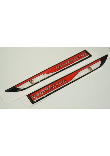 Porsche 718 911 928 Yan Aynalar ve Çamurluk Yanı Damla Desen Bıçak Logo Arma Seti modelleri