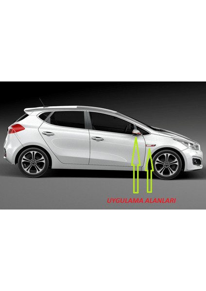 Kia Gt Line Ceed Cerato Yan Aynalar ve Çamurluk Yanı Damla Desen Bıçak Logo Arma Seti