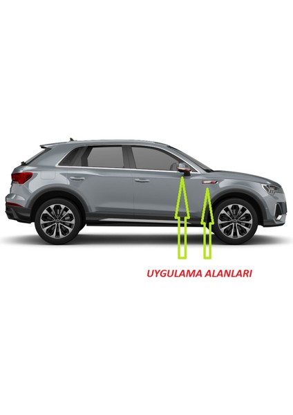 Audi S Line Q2 Q3 Q4 Yan Aynalar ve Çamurluk Yanı Damla Desen Bıçak Logo Arma Seti