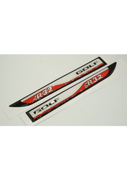 Volkswagen Golf R32 Yan Aynalar ve Çamurluk Yanı Damla Desen Bıçak Logo Arma Seti modelleri