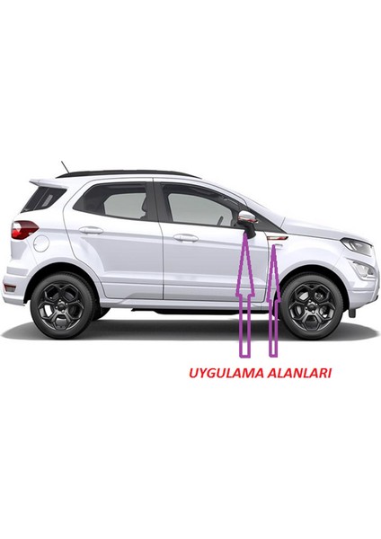 Ford St Ecosport Yan Aynalar ve Çamurluk Yanı Damla Desen Bıçak Logo Arma Seti