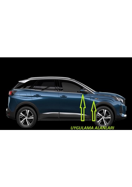 Peugeot 2008 3008 Yan Aynalar ve Çamurluk Yanı Damla Desen Bıçak Logo Arma Seti indirimleri
