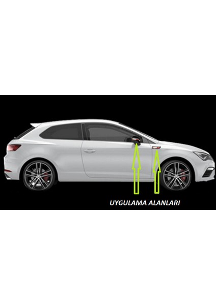Seat Leon Cupra Yan Aynalar ve Çamurluk Yanı Damla Desen Bıçak Logo Arma Seti indirimleri