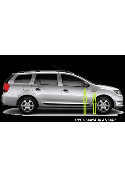 Dacia Logan Yan Aynalar ve Çamurluk Yanı Damla Desen Bıçak Logo Arma Seti indirimleri
