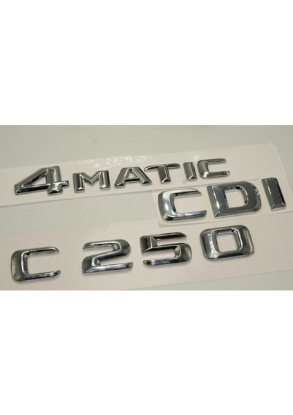 Benz C 250 4matic Cdı Bagaj Krom Metal 3m 3D Yazı Logo modelleri