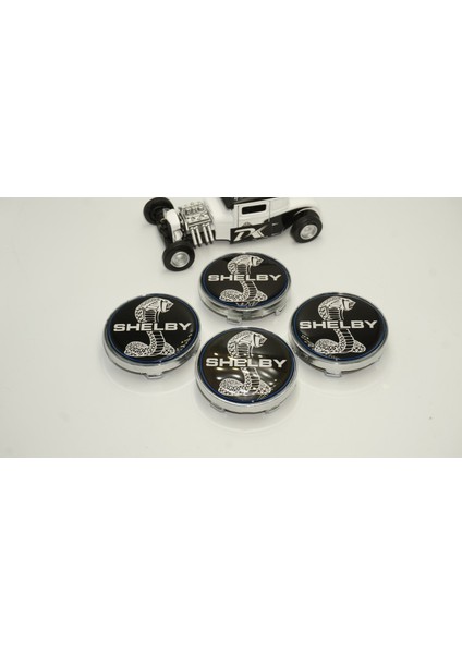 Mustang Shelby Kobra Logo Jant Göbeği Kapak Seti 60MM