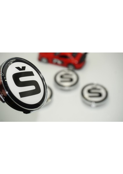 Skoda S Logo Jant Göbeği Kapak Seti 60MM