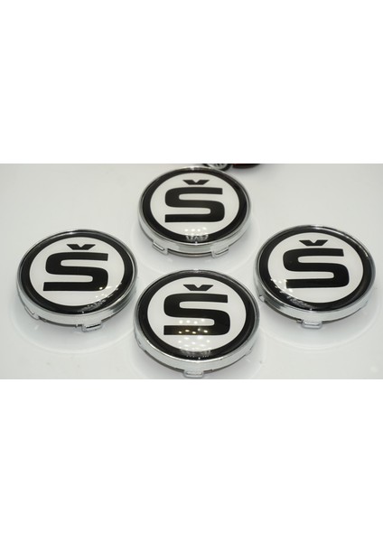 Skoda S Logo Jant Göbeği Kapak Seti 60MM