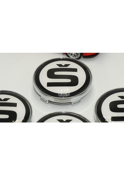 Skoda S Logo Jant Göbeği Kapak Seti 60MM