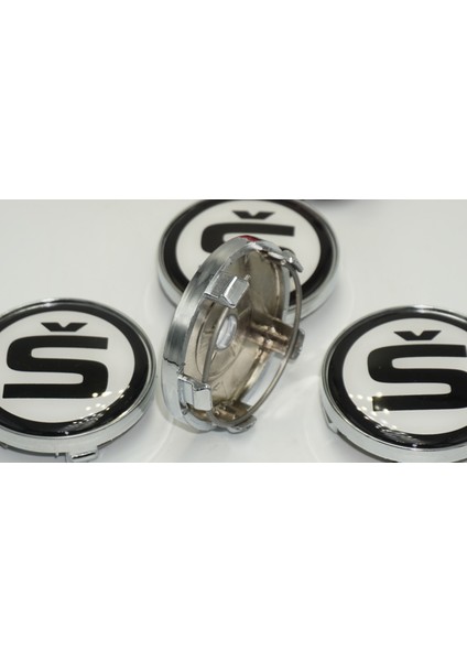 Skoda S Logo Jant Göbeği Kapak Seti 60MM