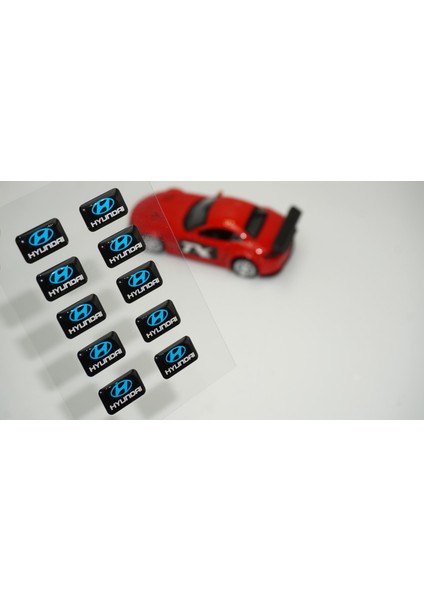 Hyundai Logo 3D Cam Açma Torpido Konsol Ayna Çıkartma Seti