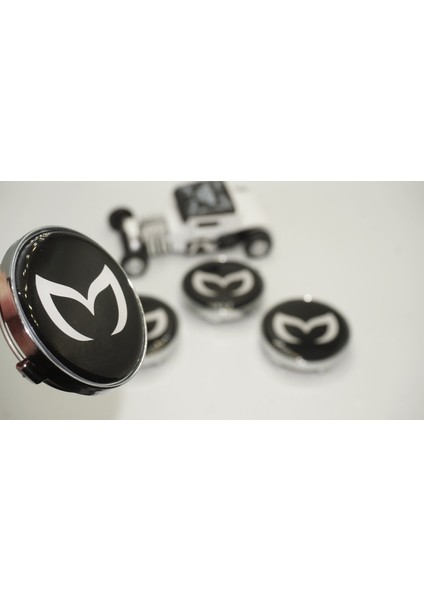 Mazda Batman Logo Jant Göbeği Kapak Seti 60MM