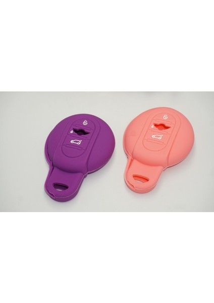 Mini Cooper S Roadster R50 R53 F54 F55 F56 Silikon Anahtar Mor Pembe Kılıf Seti