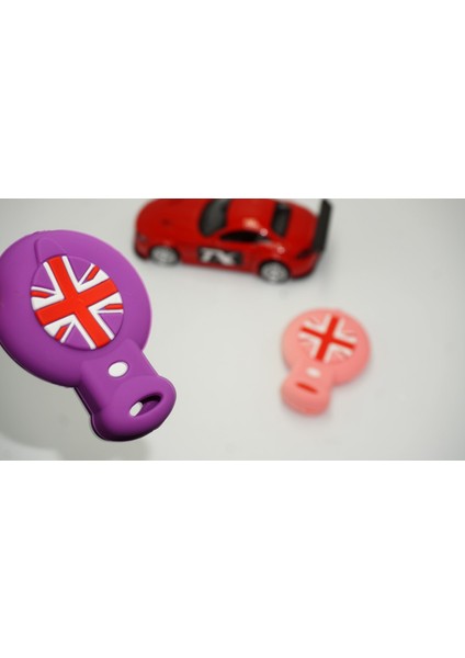Mini Cooper Clubman Countryman R56 Silikon Anahtar Pembe Mor Kılıf Seti